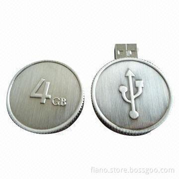Coin-shaped USB Flash Drive, Metal